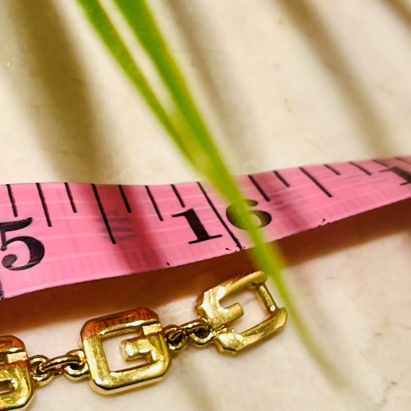 SET Givenchy gold tone G logo necklace & bracelet matching SET, stamped - EUC - Picture 5 of 11